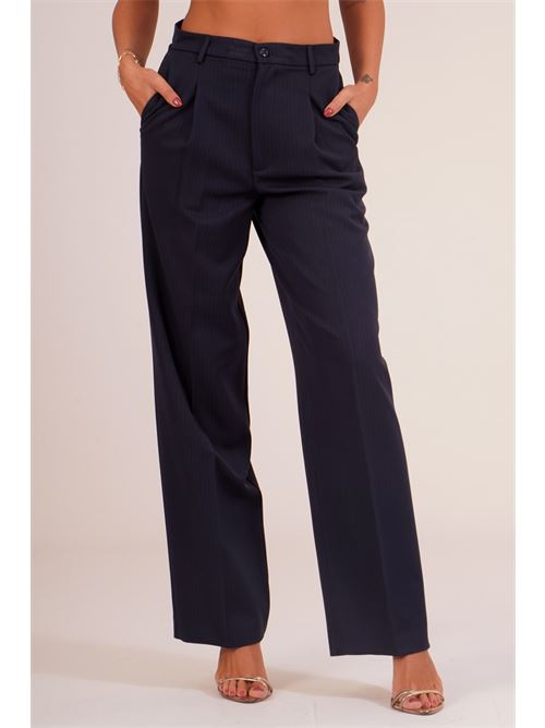 Pantalone palazzo gessato elmas phil | 011296BLU